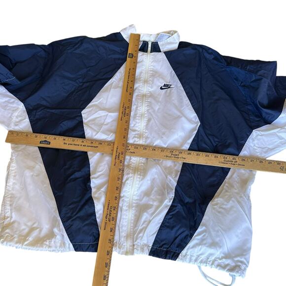 Vintage Nike Jacket Womens Size 3X White Navy Blue 90s Retro Streetwear Athletic - Picture 3 of 6